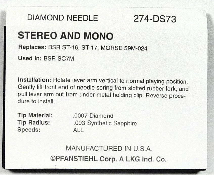 Gravador de vinil fonógrafo toca-discos agulha stylus BSR ST-16 ST-17 ST-18 ST-19 ST-20 - Imagem 4 de 4