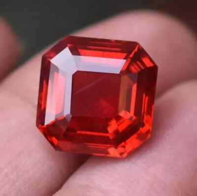 AAA Mozambique Certified Natural Red Ruby 8-10 Ct+ Asscher Cut Loose Gemstone