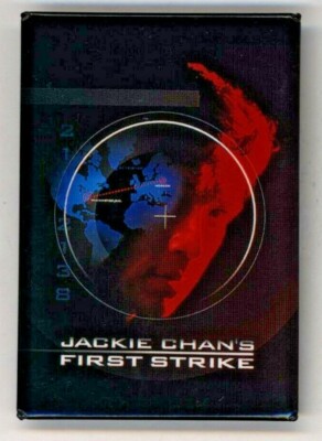 1996 First Strike Jackie Chan Film  3 1/8'' Pinback Button
