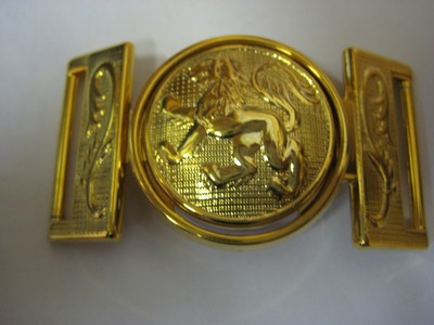 Brass Plated Lion Print Thick Strong Belt Buckle 30mm JOB LOT x10 Sets