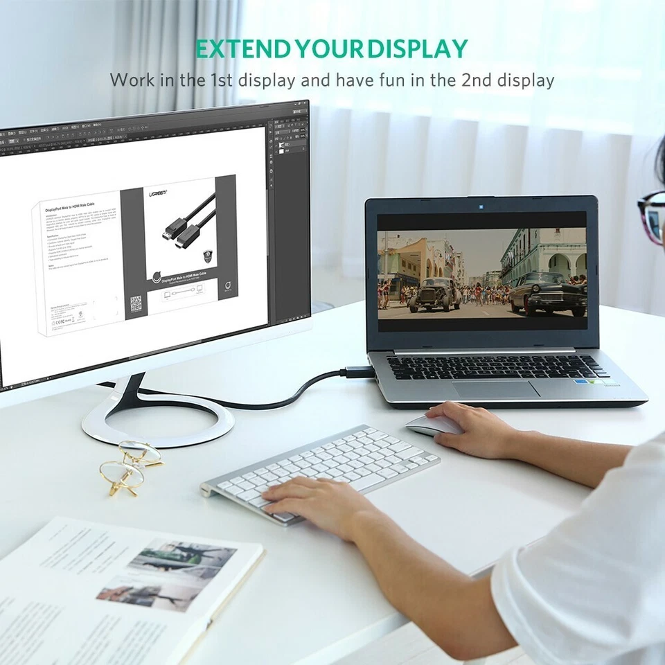 Ugreen DisplayPort DP to HDMI Cable Male to Male GOLD PLATED Full 4K UHD - 2M - Image 3 of 4