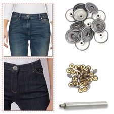 Jeans Buttons 22mm Brass Studs Hand Tool Hammer On Repair Kit for Sewing Craft