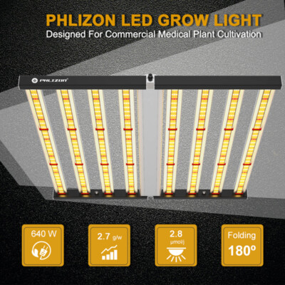 640W Foldable LED Bar Grow Light Full Spectrum Veg Flower Replace Fluence/Gavita