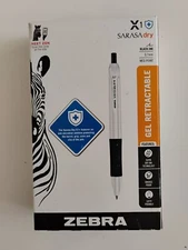 Zebra Sarasa Dry X1+ Retractable Gel Pen Medium Point Black Ink Dozen (41510)
