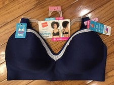 NWT Hanes W199 Smooth Comfort fit wire free Bra Large Plus, Cool Blue C1-25 