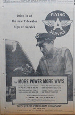 1956 newspaper ad for Flying A Service - For more power more ways