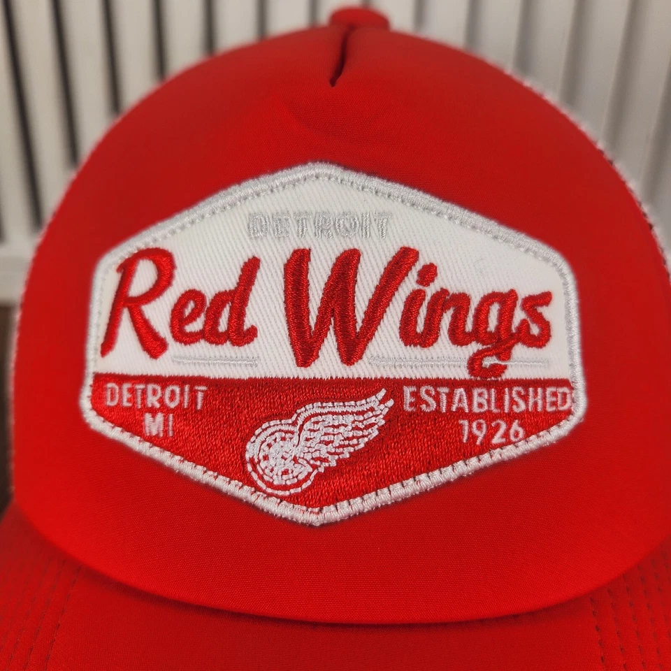 Detroit Red Wings Adidas Gorra Gorra Snapback Malla Rojo Blanco NHL Hockey Deportes Parche Foto 3 de 4