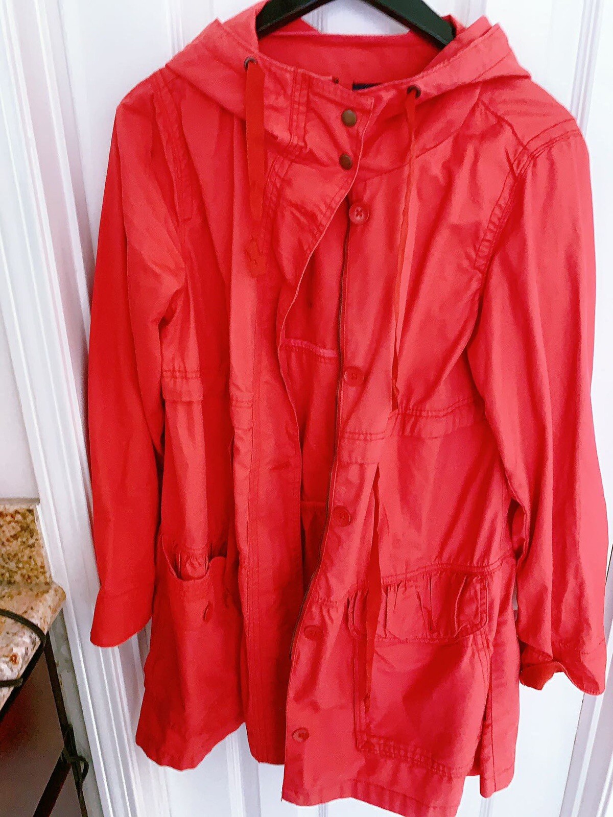 Gap Bright Red Mid Length Light Jacket Size S cot… - image 2