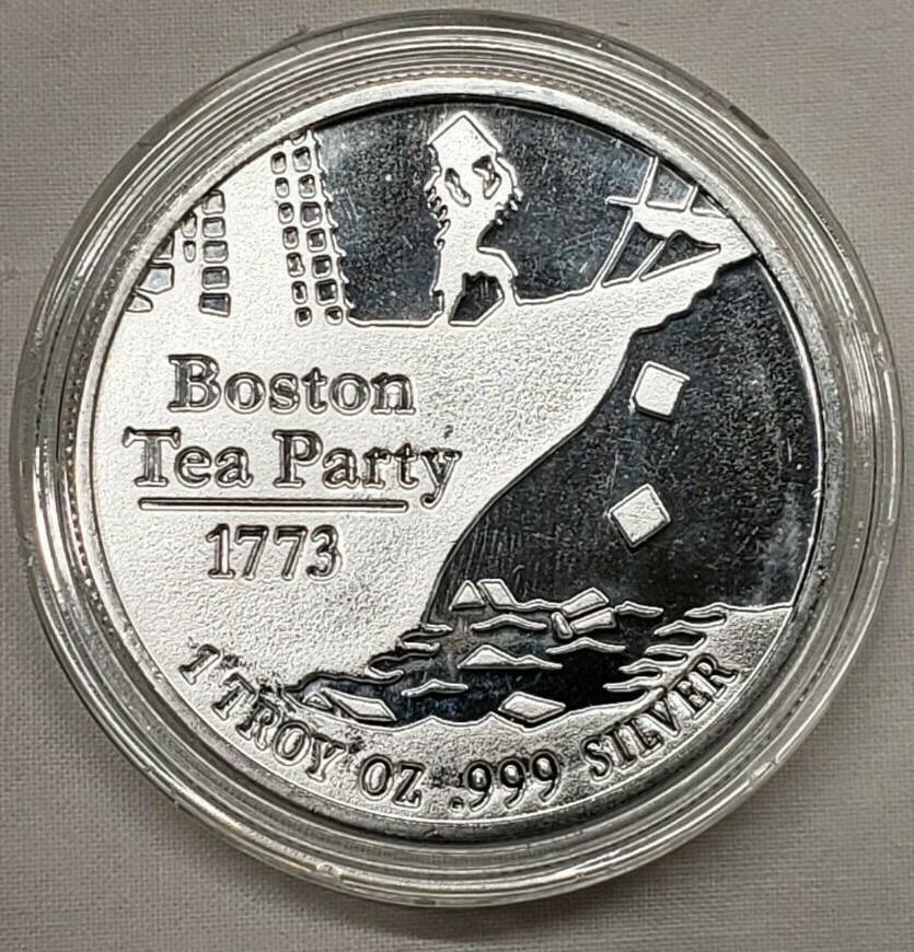 1oz Silver Don't Tread On Me Snake 1773 Boston Tea Party Silver