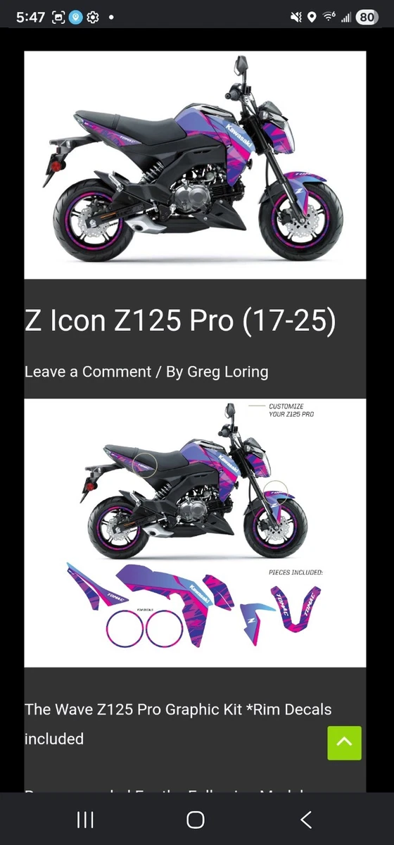 Body & Frame Parts for Kawasaki Z125 Pro for sale | eBay