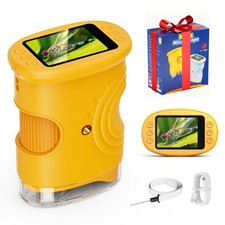 Microscope for Kids - 1000X Kids Handheld Pocket Microscope with 4K IPS Scree...