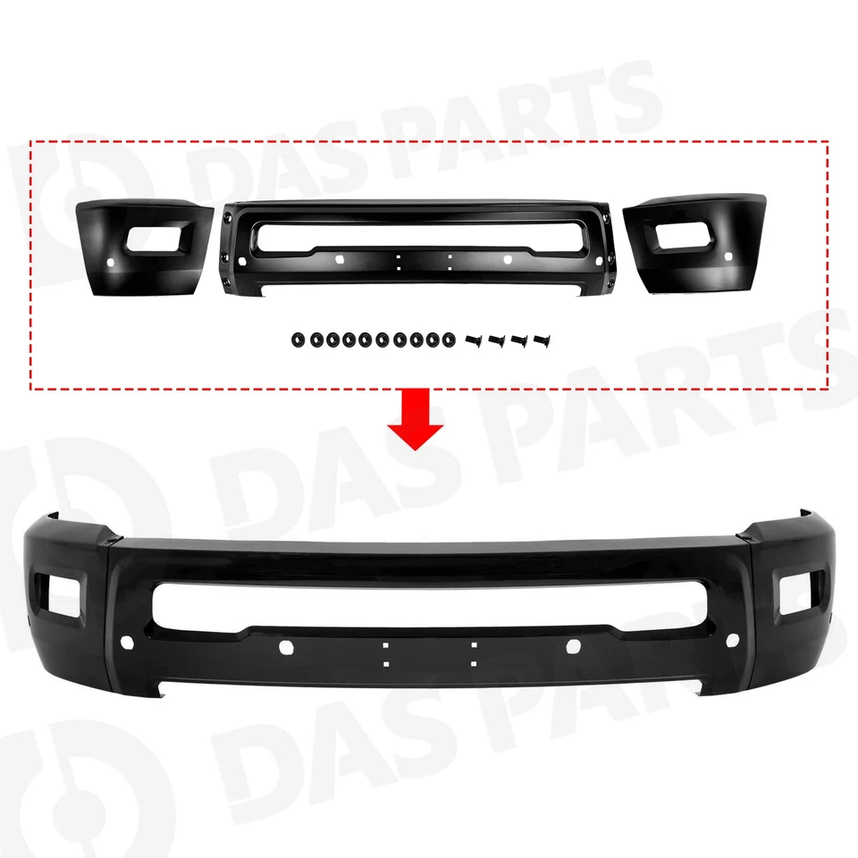 For 2010-2018 Dodge RAM 2500 3500 Black Front Bumper Face Bar W/Fog Light Holes - Изображение 2 из 4