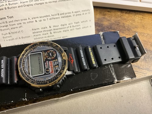 ⭐️ Vintage MUSTANG "GMT" World Time DIGITALUHR 70er-80er Jahre Neu/Ungetragen + Anleitung - Bild 6 von 11