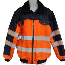 Mascot Hi Vis Bomber Jacket Orange Navy High Vis Reflective Workwear Coat