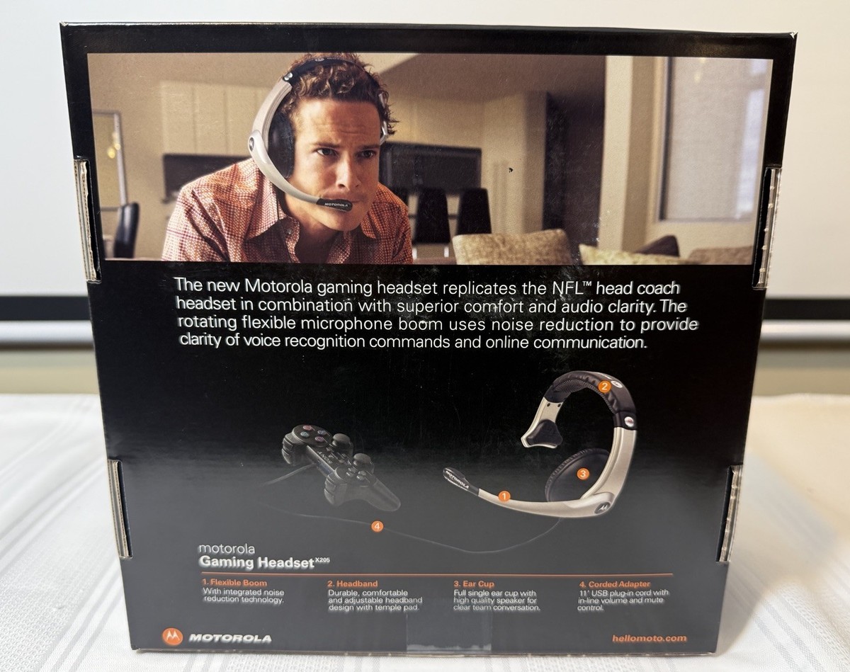 Motorola X205 Gray/Silver Headband Headsets for Microsoft Xbox 360