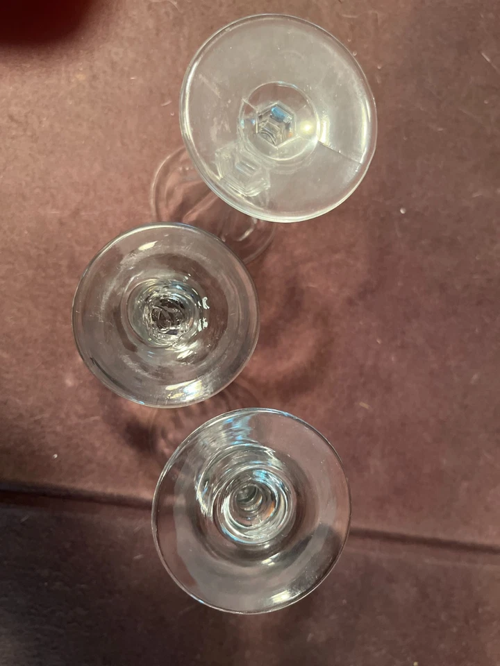 3 Antique 19ThC Hand Blown Wine Sherry Glasses. - Image 4 of 4