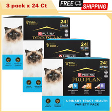 3 Pack Purina Pro Plan Urinary Tract Health Wet Cat Food Variety 72 Ct