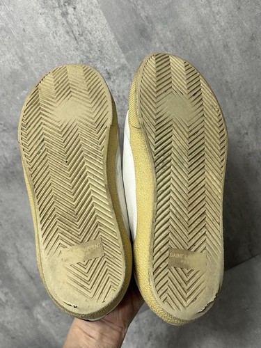 YSL Saint Laurent Court Classic Low Top Sneakers Men's Size 41 US8 White Leather - Picture 10 of 24