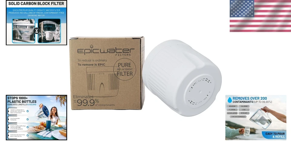 Epic Pure Water Filter - Lead, Chlorine, Fluoride Removal - Image 2 of 4