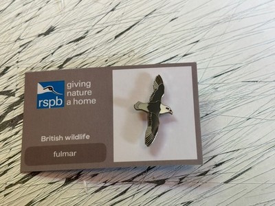 RSPB FULMAR Sturmvogel grau GNaH Wildlife Trägerkarte Emaille Pin Anstecker Vogel sehr guter Zustand