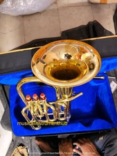 BARITONE MADE OF PURE BRASS METAL IN GOLDEN POLISH WITH CASE BOX & FREE SHIPPING