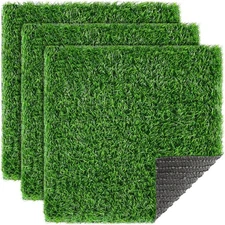 XLX TURF Square Artificial Grass Mat, 12"x12" Green Fake 12x12/3pack 