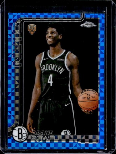 2025-26 Topps Chrome Drake Powell RC Refractor Blue X-Fractor Rookie #272 Nets