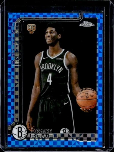 2025-26 Topps Chrome Drake Powell RC Refractor Blue X-Fractor Rookie #272 Nets