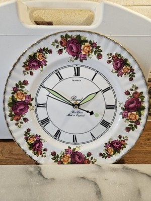 Regal Bone China 10'' Plattengröße Wanduhr sehr guter Zustand