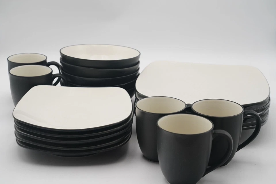 Tazón de cereal Noritake Colorwave grafito, plato cuadrado de cena/ensalada, taza *SELECCIONAR* Foto 2 de 3