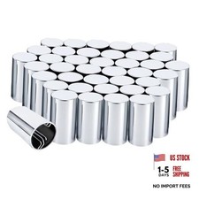 Lug Nut Cover ABS Chrome Plastic Cylinder Nut Cover, Push-On 3-1/2" Silver-40