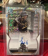 2023 Bowman Chrome - Prospect Autographs Speckle Refractor #CPA-EB Eddy Beltre