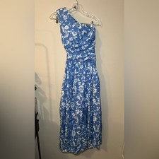 Abercrombie  Fitch One Shoulder Rusched Cutout Slit Leg Wedding Guest Dress XXS