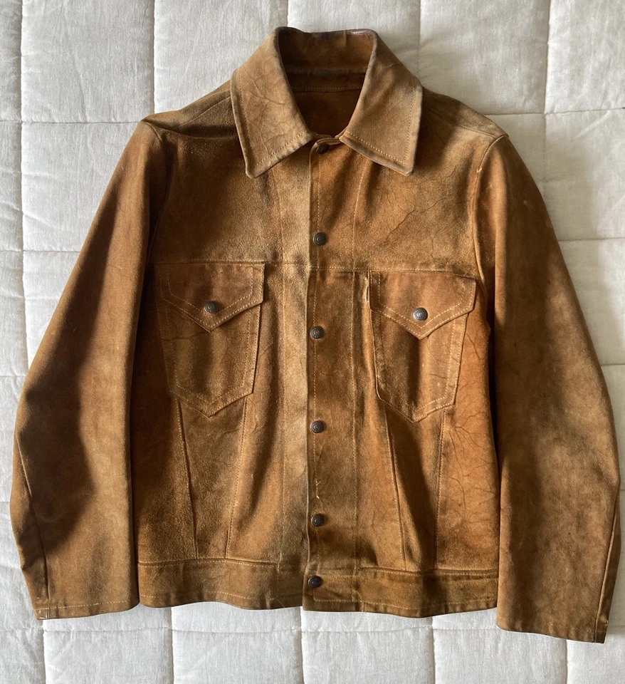 Vintage 60s Levis Big E Suede Trucker #BobDylan # A Complete Unknown #Shorthorn - Image 3 of 4