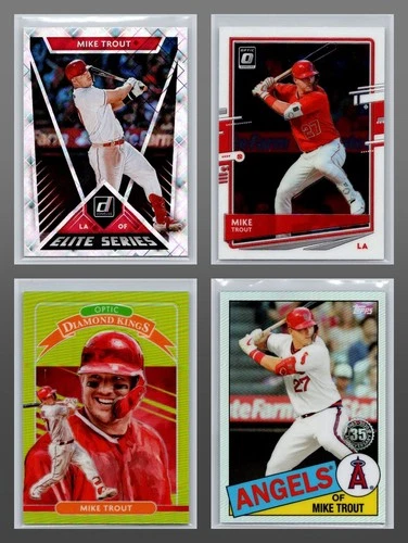 Baseball Card Lot ~4 Mike Trout Optic Topps Donruss Prizm Inserts parallel