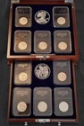 Lot of 10 Walking Liberty Half Dollars, UNCIRCULATED, in Danbury Mint Wood Case