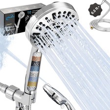 Filtered Shower Head with Handheld, High Pressure 10 Sprays, Chrome