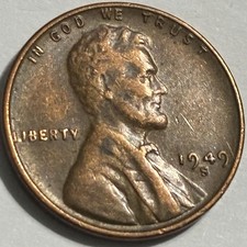 1949-s Lincoln Wheat Cent - San Francisco Mint - Bn4097 1949-s Lincoln Wheat Cent - San Francisco Mint - Bn4097