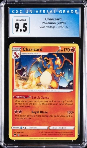 2020 POKEMON VIVID VOLTAGE #025 CHARIZARD CGC 9.5