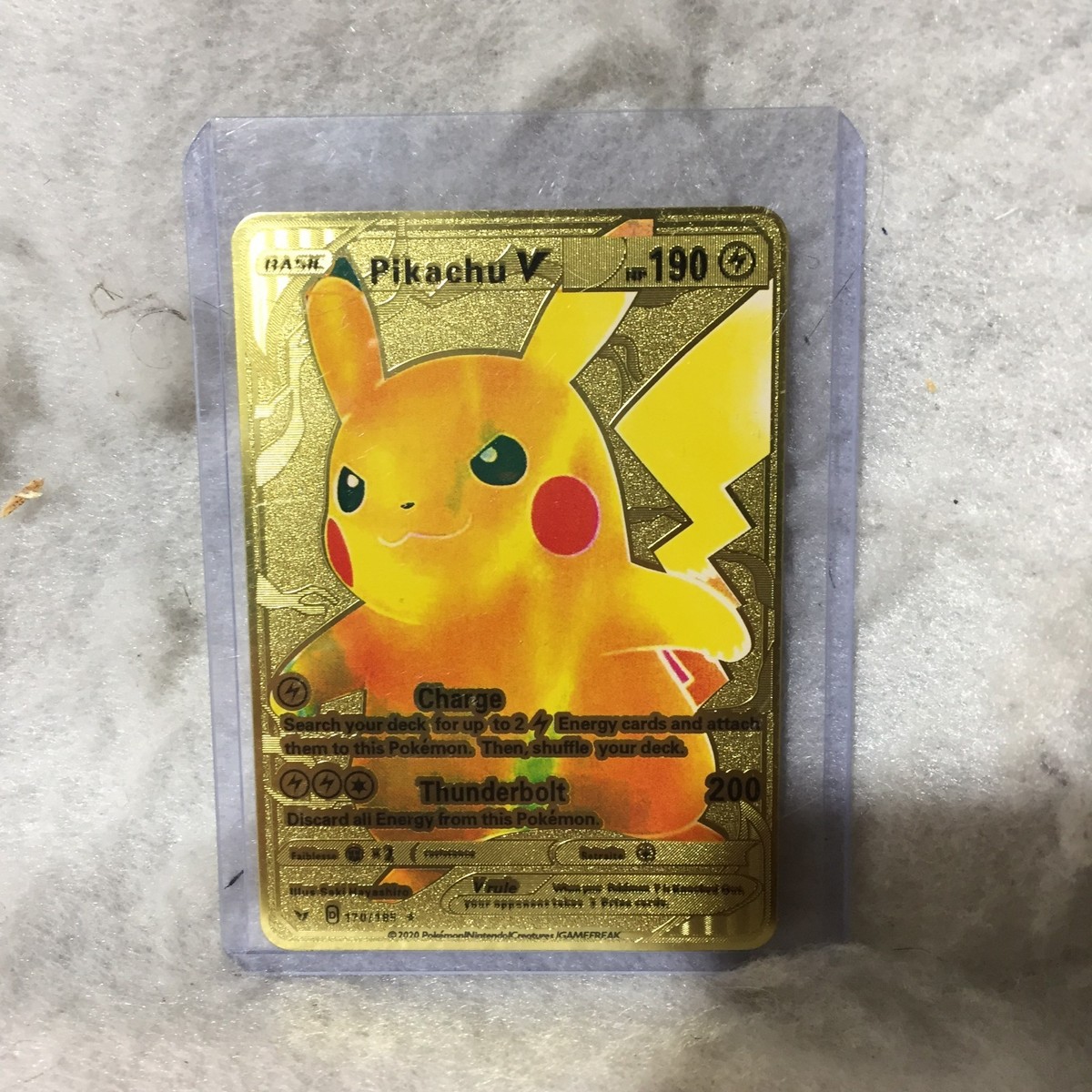 Pikachu V Gold Foil Pokmon Card 170/185 Full Art Metal Card Collectible  Display | eBay