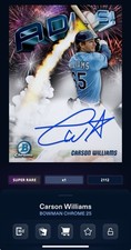 DIGITAL TOPPS BUNT Carson Williams BOWMAN CHROME SUPER RARE ADIOS SIGNATURE Read