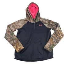 Under Armour Camo Hoodie Women S Black Coldgear Fleece Lined Hunting Real Tree