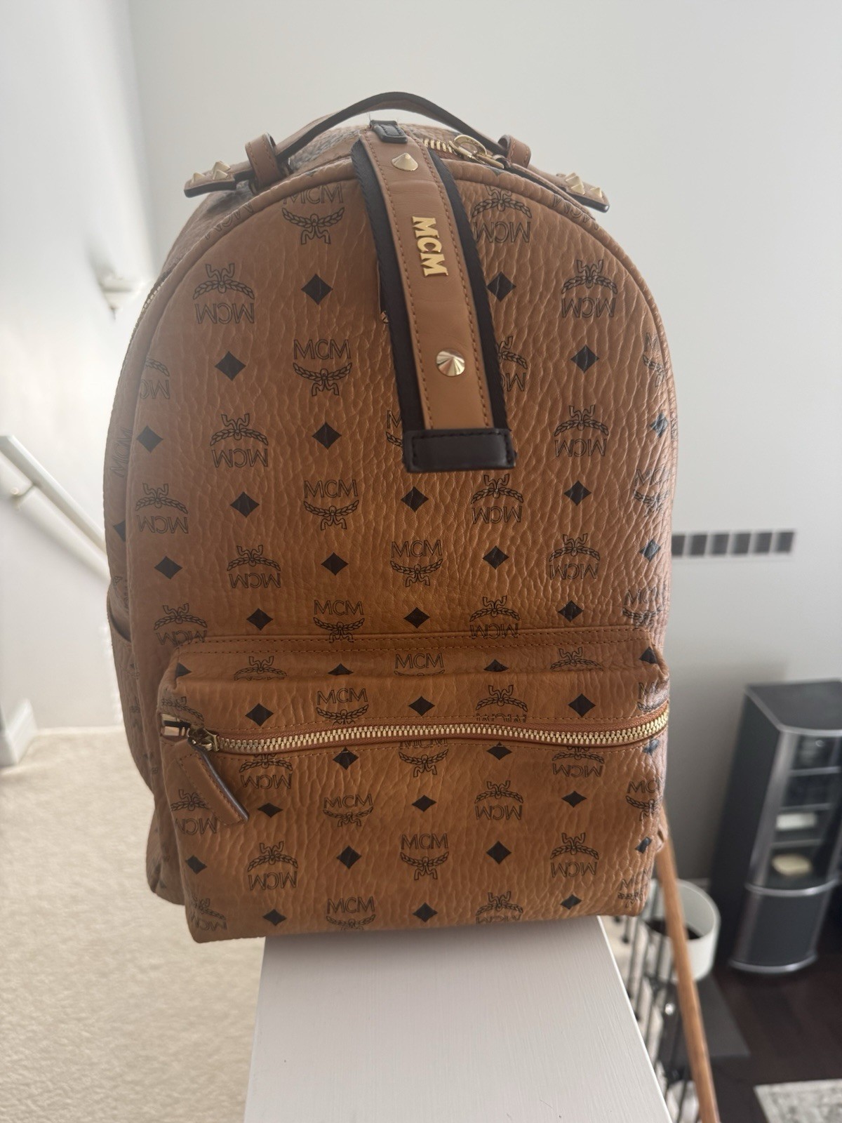 MCM Backpack Extra Large Beige/Brown Leather Men'… - image 5
