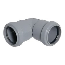 FLOPLAST 50mm Grey Pushfit Waste Pipe Knuckle - Bag of 2 - FREE 1 Day Delivery