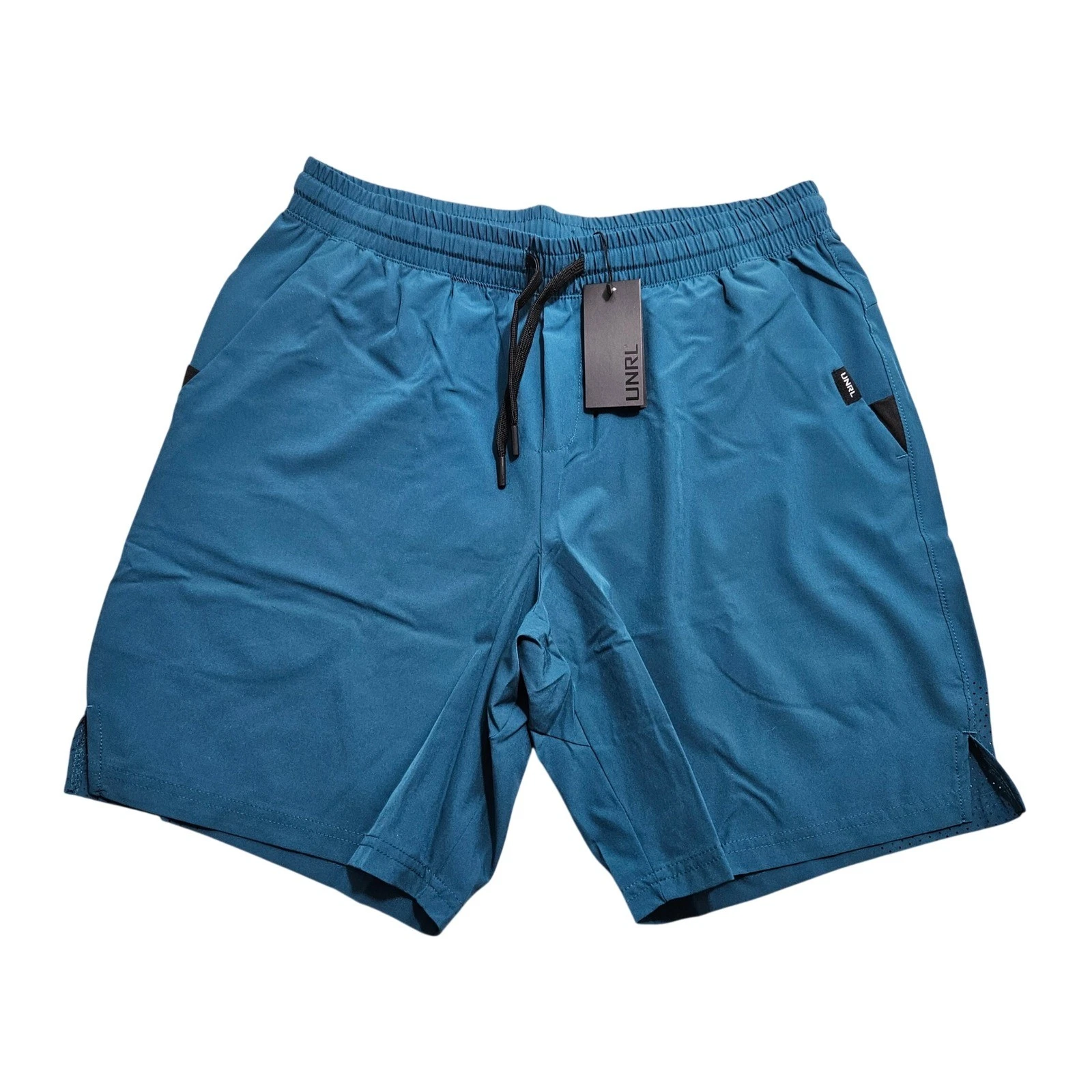 UNRL Stride Short 7.5" Mens Large Superior Blue Athletic Quick Dry Gym Short NEW