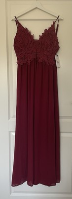 Langes Abendkleid Bordeaux