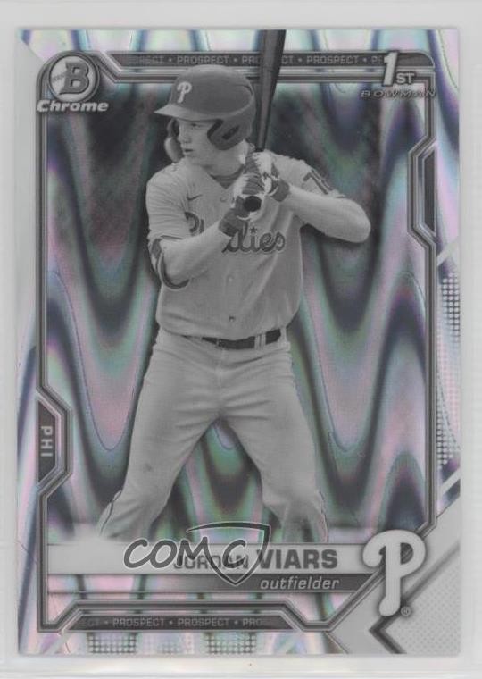2021 Bowman Draft Chrome Black & White RayWave Refractor Jordan Viars 6u5