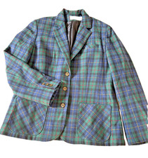 VTG Pendleton 100 Wool Blue-Green Tartan MiUSA Women's Blazer/Suit Jacket HOLES