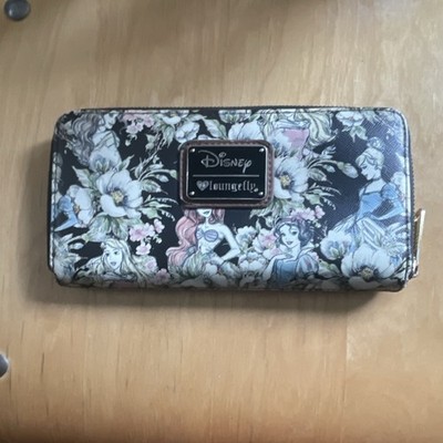 Loungefly Disney Princess Floral Zip Around Wallet Ariel Snow White