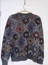 Vintage PERUVIAN CONNECTION Bolivia Sweater Alpaca Aztec Geometric M L